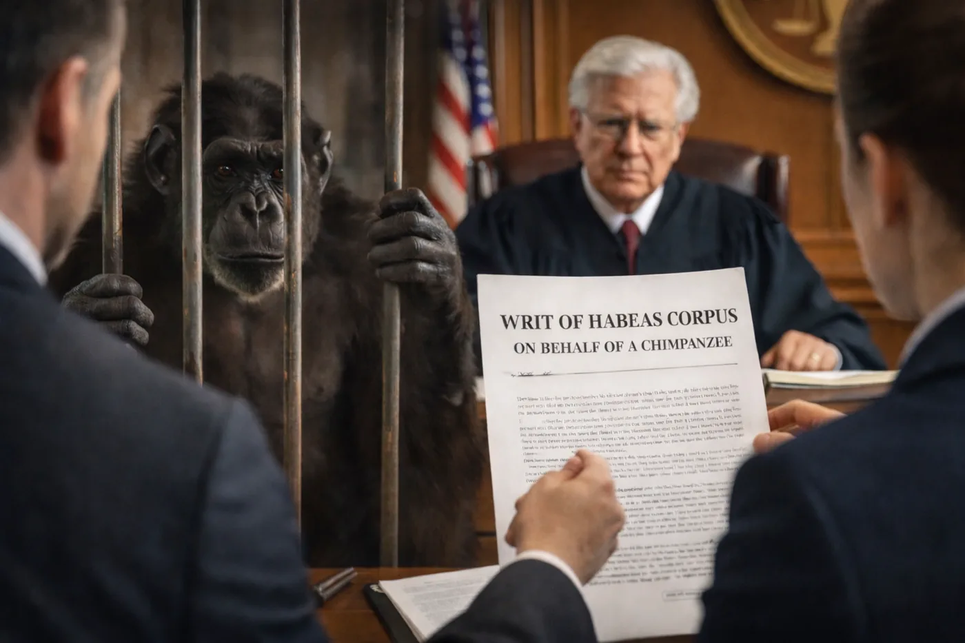 Procédure d’habeas corpus introduite au nom d’un chimpanzé devant un tribunal pour contester sa détention